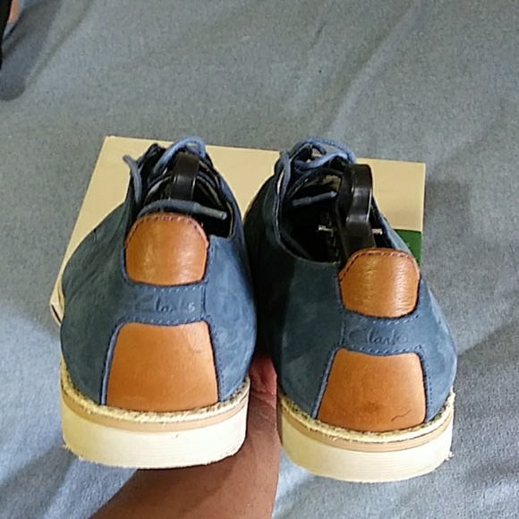 Clark's navy suede oxford shoes - Picture 4 of 4